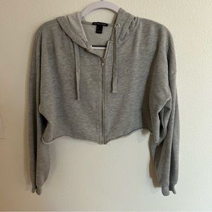 Mind Code | Heather Grey crop zip up